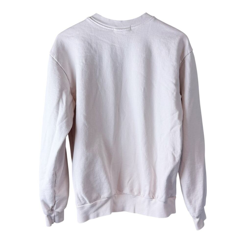 Morgan Stewart Sport Pink Tennis Graphic Cotton Fleece Sweatshirt Womens Medium - Picture 6 of 7